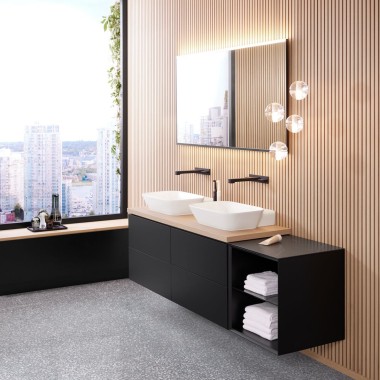 Geberit Option Plus 镜子与 Geberit ONE 洗脸盆和盥洗柜 Geberit Option Plus 镜子与 Geberit ONE 洗脸盆和盥洗柜