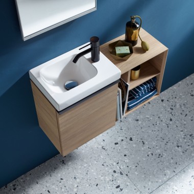 带储物柜的 Geberit iCon 艾柯洗脸盆,适用于宾客浴室 带储物柜的 Geberit iCon 艾柯洗脸盆,适用于宾客浴室