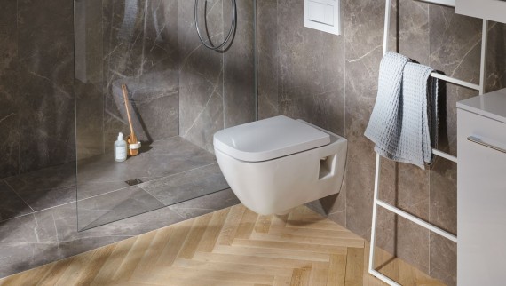 Geberit Selnova Square 坐便器和吉博力淋浴盆地漏 Geberit Selnova Square 坐便器和吉博力淋浴盆地漏