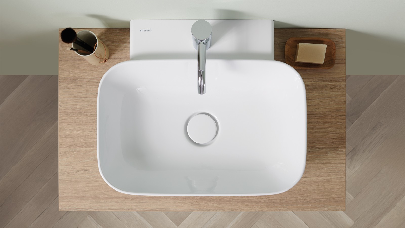 Geberit ONE handrinse basin with matching washbasin cabinet Geberit ONE handrinse basin with matching washbasin cabinet