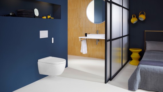 配备 Sigma30 遥控器的 Geberit AquaClean Alba 智能坐便器 配备 Sigma30 遥控器的 Geberit AquaClean Alba 智能坐便器