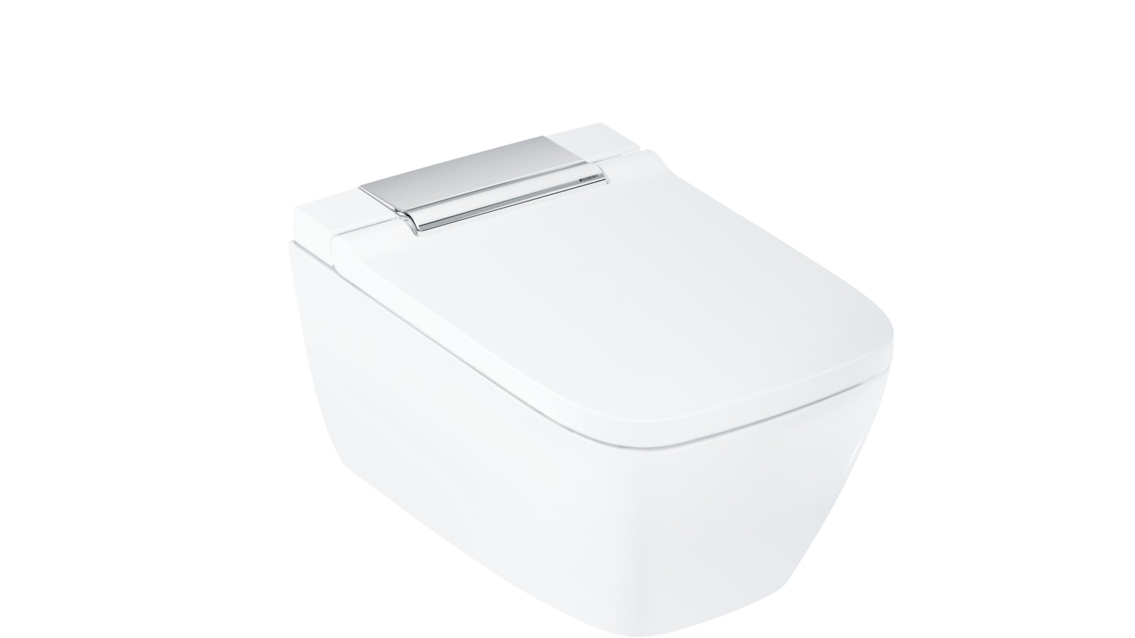 AquaClean Sela 智能坐便器的方形型号采用亮光镀铬设计盖罩 AquaClean Sela 智能坐便器的方形型号采用亮光镀铬设计盖罩