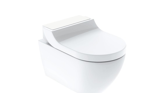 带白色玻璃盖罩的 Geberit AquaClean Tuma
