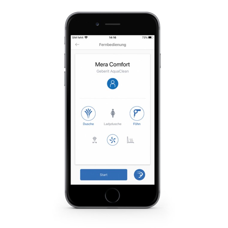用于操作冲洗式座便器的Geberit Home App 用于操作冲洗式座便器的Geberit Home App