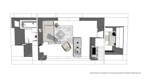 Illustration Tiny House (© Woonpioniers) Illustration Tiny House (© Woonpioniers)