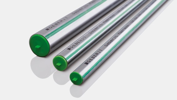 绿色特征线表明是吉博力Mapress铬钼钛不锈钢管道系统