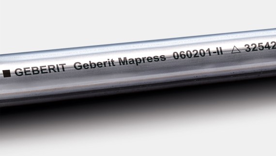 黑色标环表明是吉博力Mapress铬镍钼不锈钢管道系统