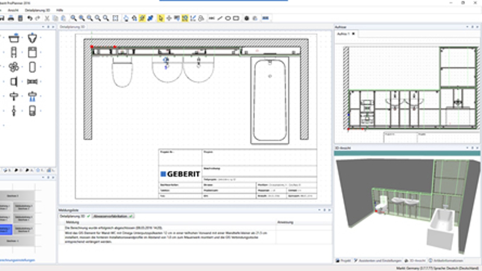 Geberit ProPlanner中的详细3D规划 Geberit ProPlanner中的详细3D规划