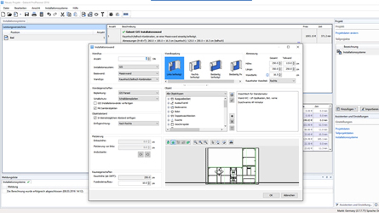 用于安装系统的Geberit ProPlanner 用于安装系统的Geberit ProPlanner