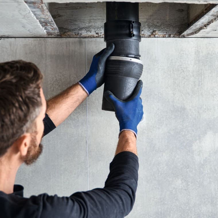 安装吉博力 db20 静音管道偏移接头 安装吉博力 db20 静音管道偏移接头