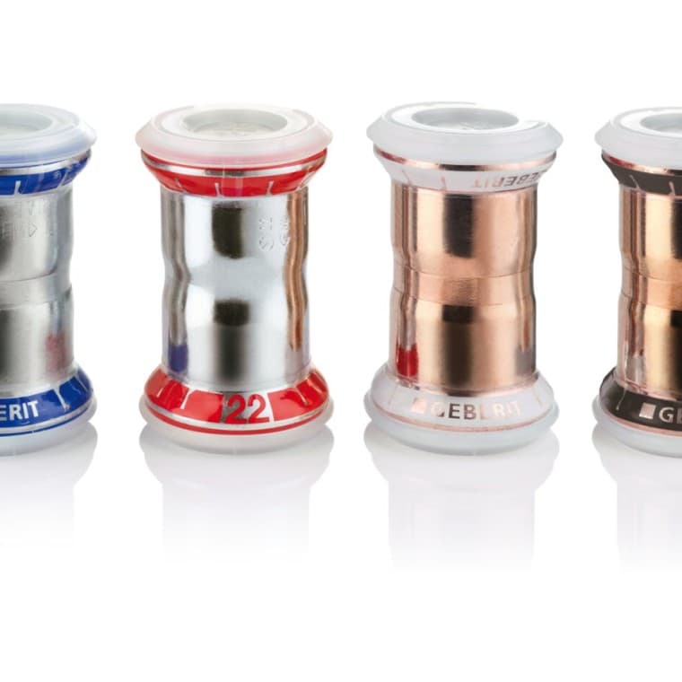 吉博力 Mapress 接头有各种材料选择(带护盖) 吉博力 Mapress 接头有各种材料选择(带护盖)